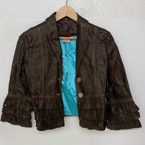 Girl’s Faux Leather Jacket